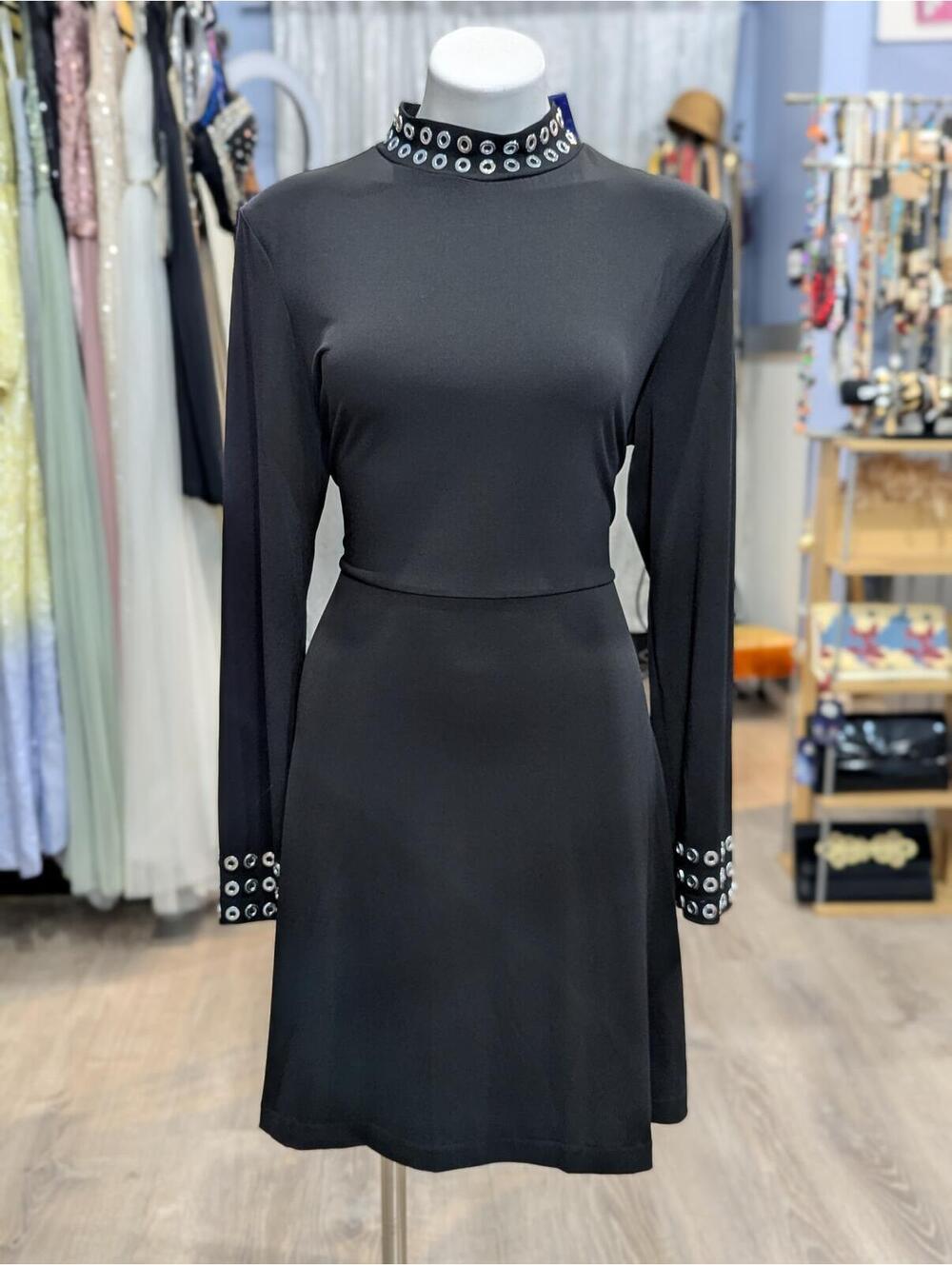 Michael Kors Matte Black jersey dress w/ Grommets